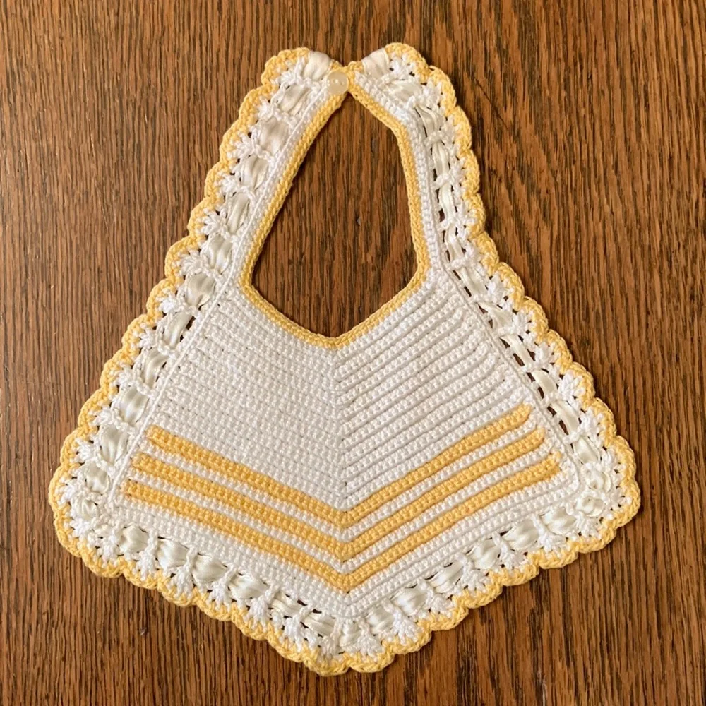 Vintage Crocheted Baby Bib